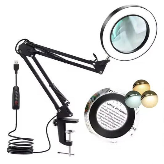 lampe de bureau led loupe 5x noir