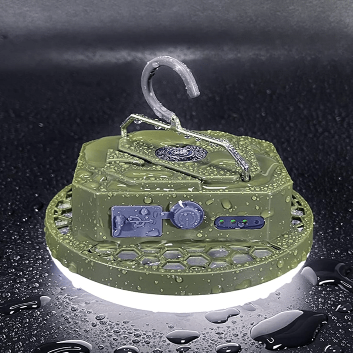 Lampe de Poche Rechargeable - RechargeablePortableLantern™ - Vert Militaire - BricoÉclairage