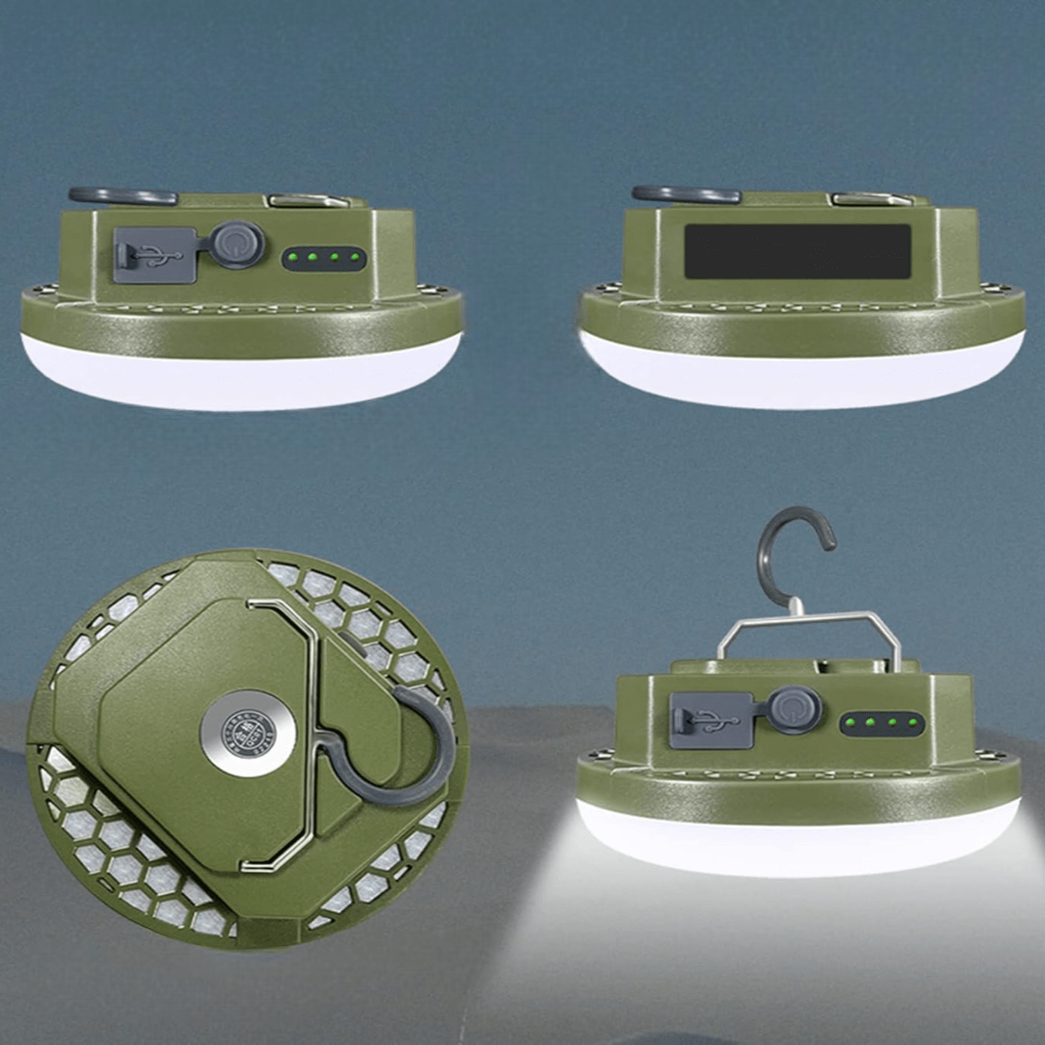 Lampe de Poche Rechargeable - RechargeablePortableLantern™ - Vert Militaire - BricoÉclairage