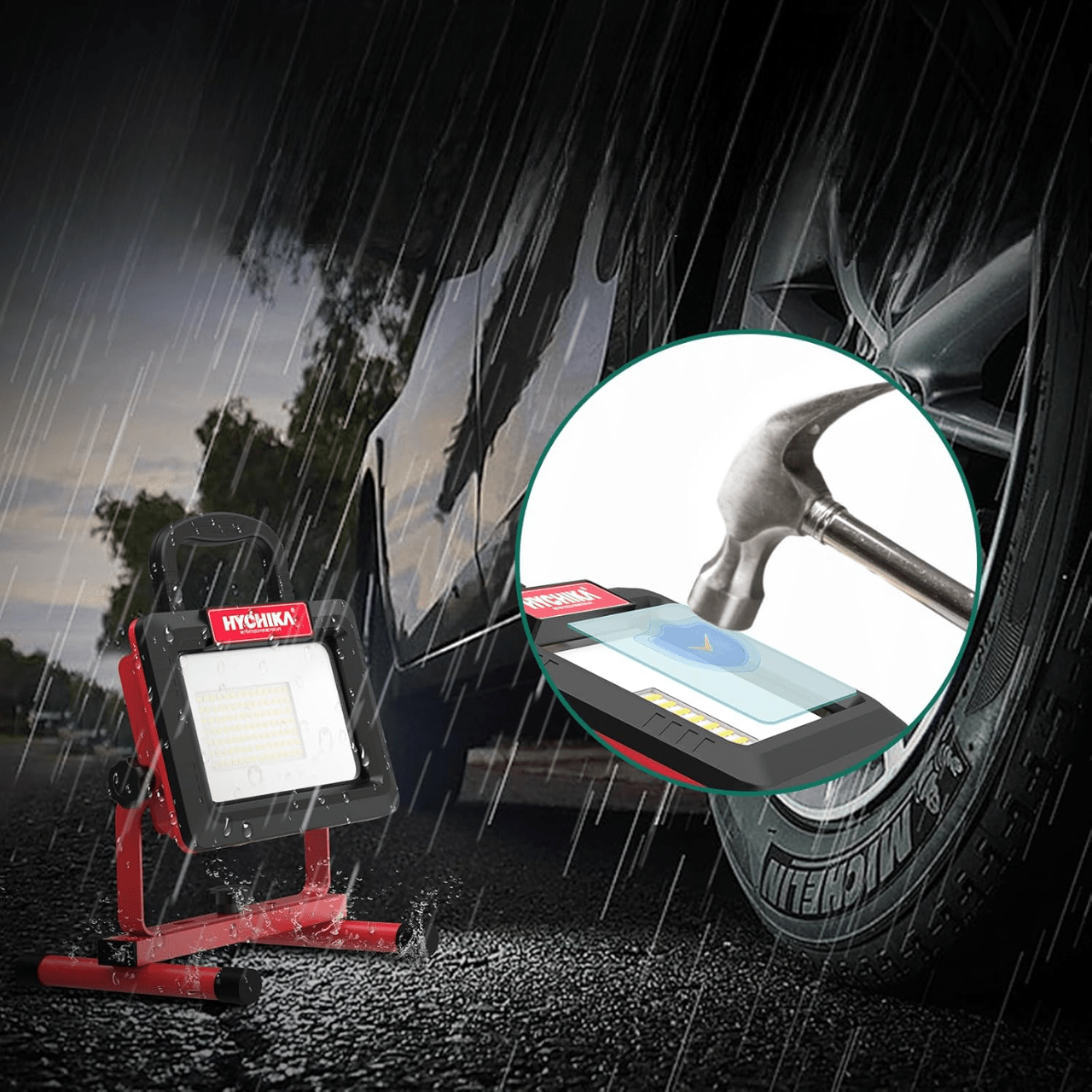 Lampe de Travail - PortableWorkLamp™ - Rouge - BricoÉclairage