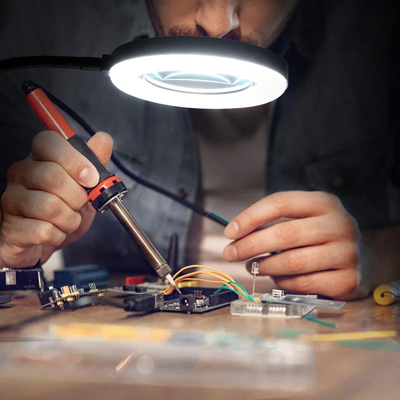 lampe led loupe pince bureau soudure electronique
