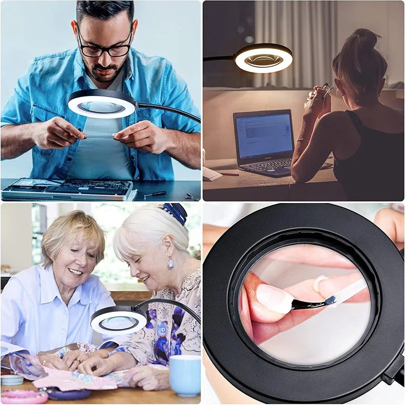 lampe led loupe pince bureau table activites